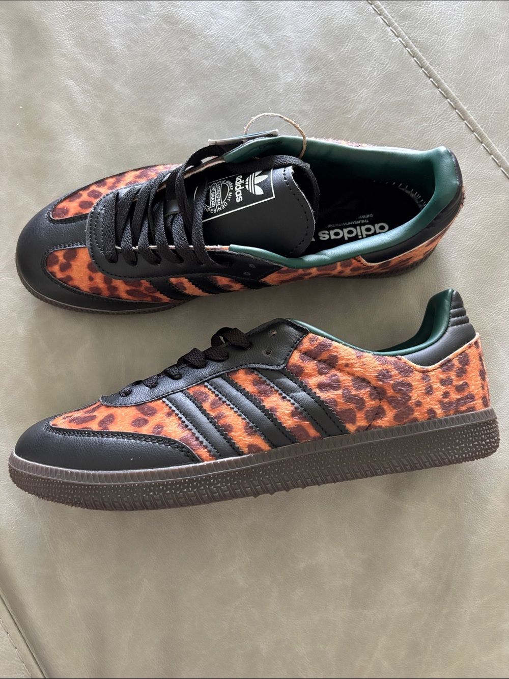 adidas Men’s Black & Orange Leopard Accent Sneakers - Picture 5 of 6